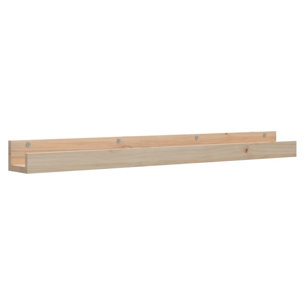 Wall Shelves 2 Pcs Solid Wood Pine