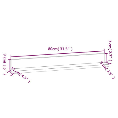 Wall Shelves 2 Pcs Solid Wood Pine