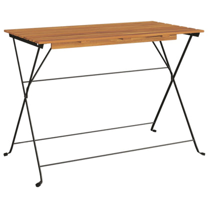 7 Piece Folding Bistro Set Solid Wood Acacia And Steel
