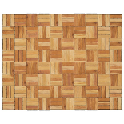 Decking Tiles 20 Pcs 30X30 Cm Solid Wood Teak