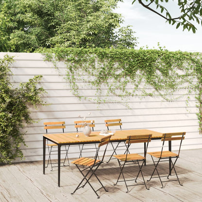 Folding Bistro Chairs 8 Pcs Solid Wood Acacia And Steel