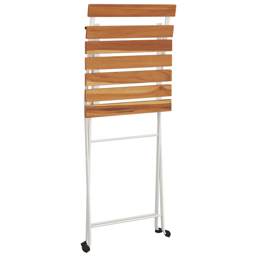 Folding Bistro Chairs 8 Pcs Solid Wood Acacia And Steel