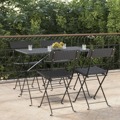 Folding Bistro Chairs 8 Pcs Poly Rattan And Steel