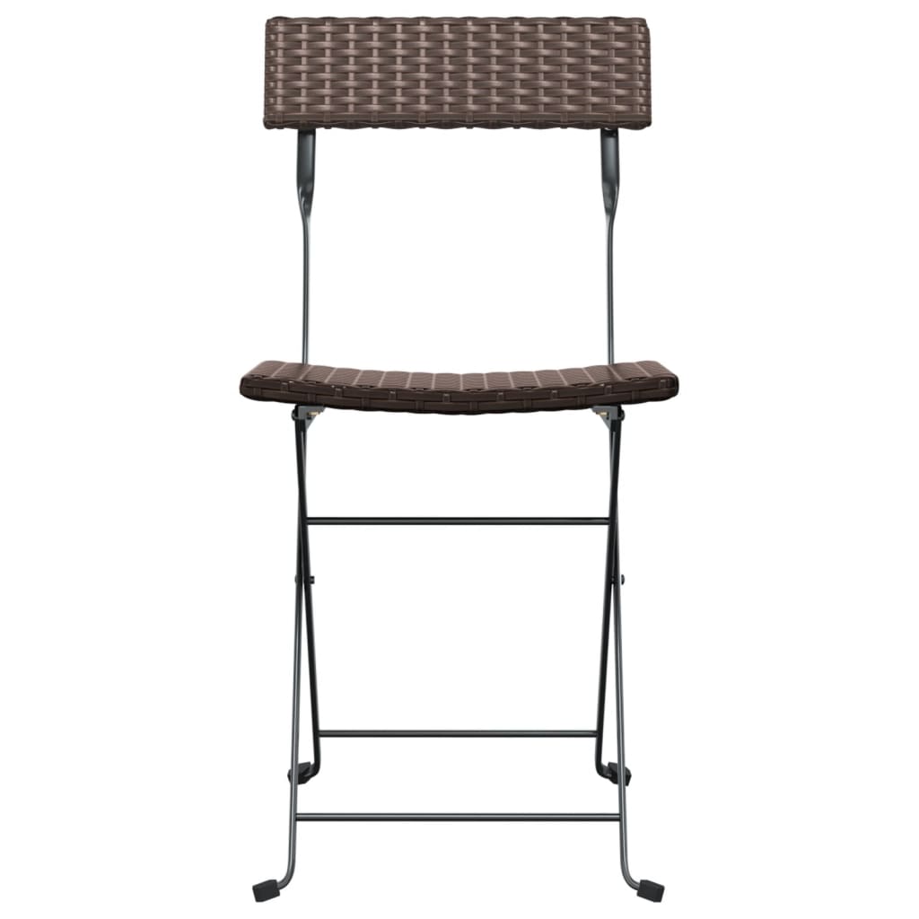 Folding Bistro Chairs 8 Pcs Poly Rattan And Steel