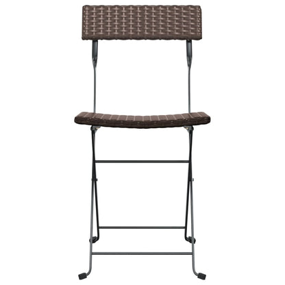 Folding Bistro Chairs 8 Pcs Poly Rattan And Steel