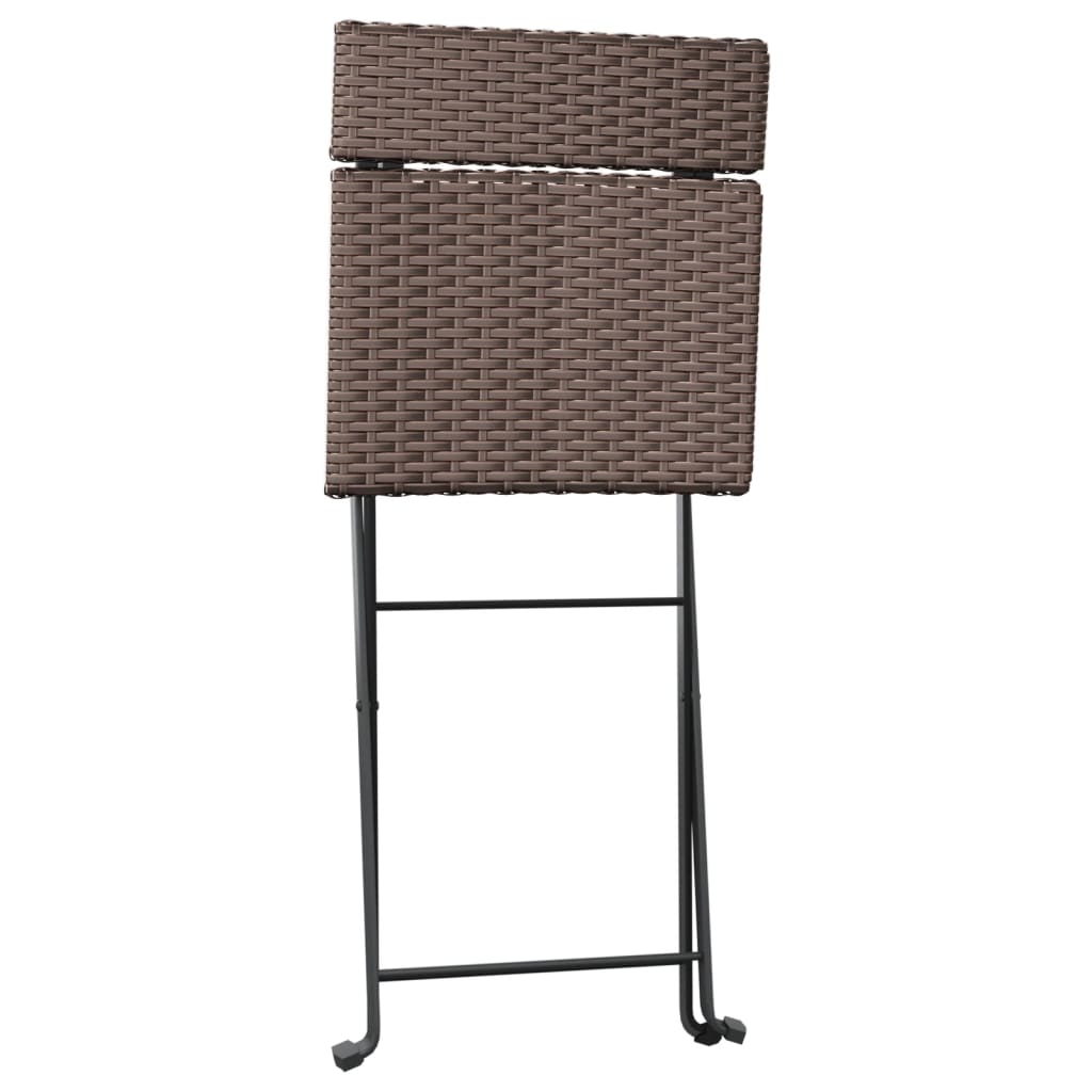 Folding Bistro Chairs 8 Pcs Poly Rattan And Steel