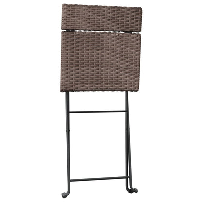 Folding Bistro Chairs 8 Pcs Poly Rattan And Steel