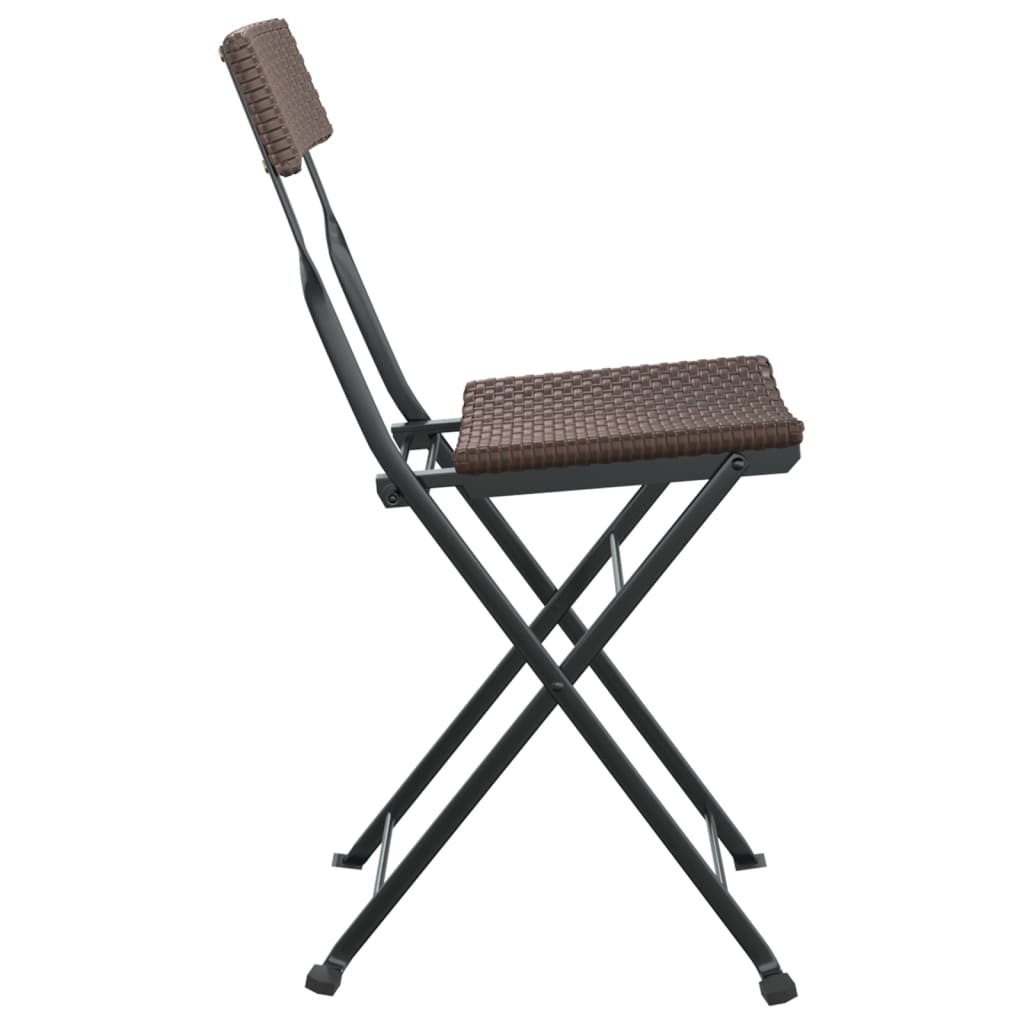 Folding Bistro Chairs 8 Pcs Poly Rattan And Steel