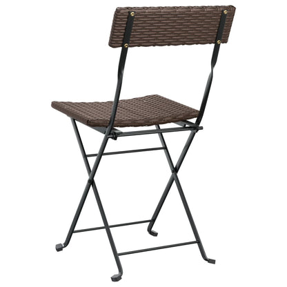 Folding Bistro Chairs 8 Pcs Poly Rattan And Steel
