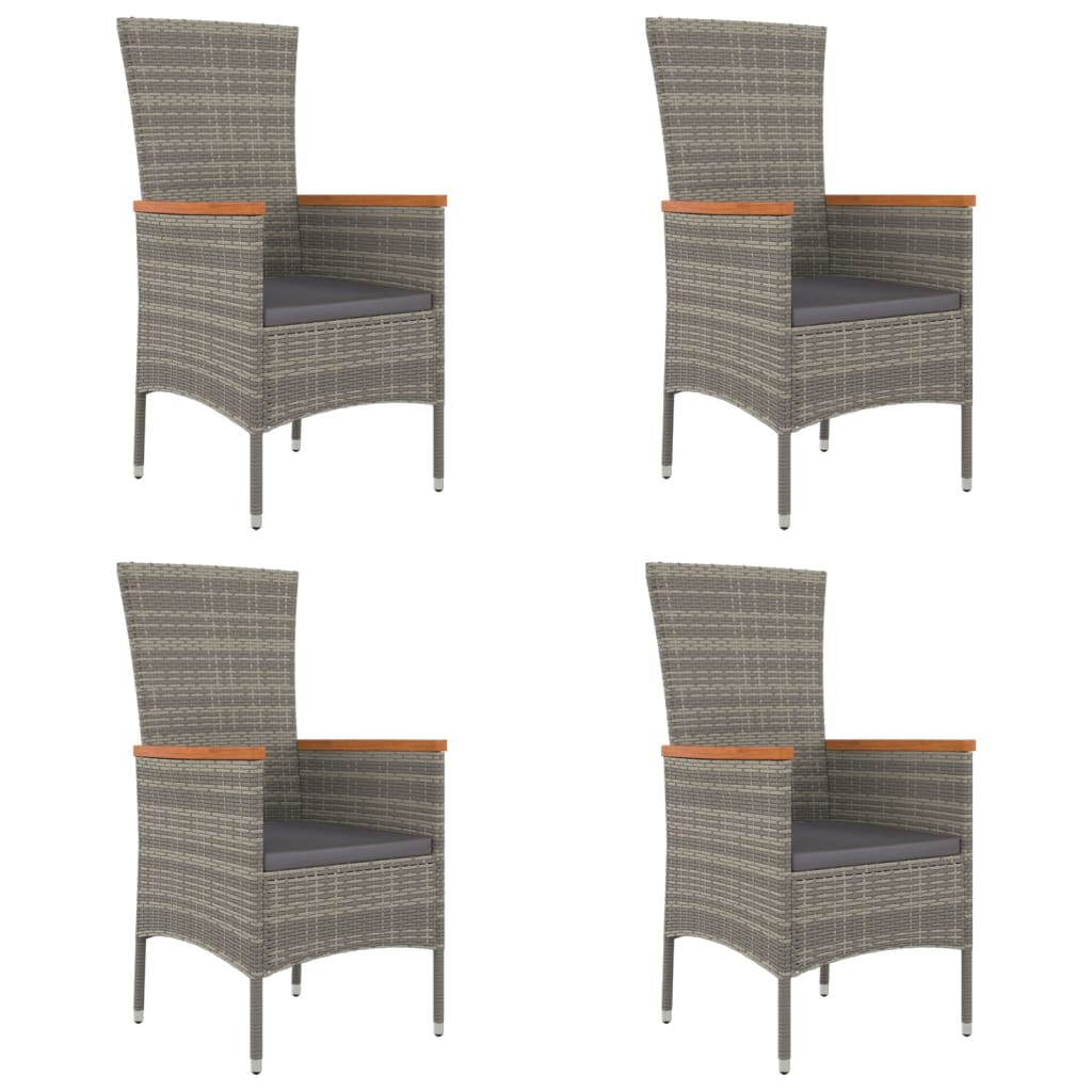 Garden Chairs With Cushions 4 Pcs Poly Rattan