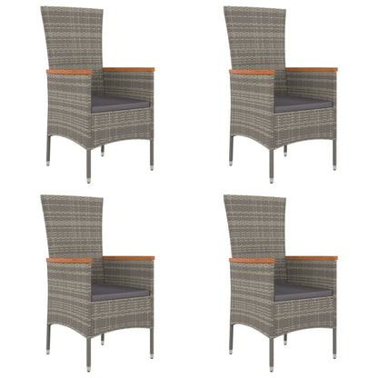 Garden Chairs With Cushions 4 Pcs Poly Rattan