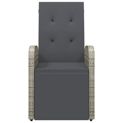 Reclining Garden Chairs With Cushions 2 Pcs Grey Poly Rattan