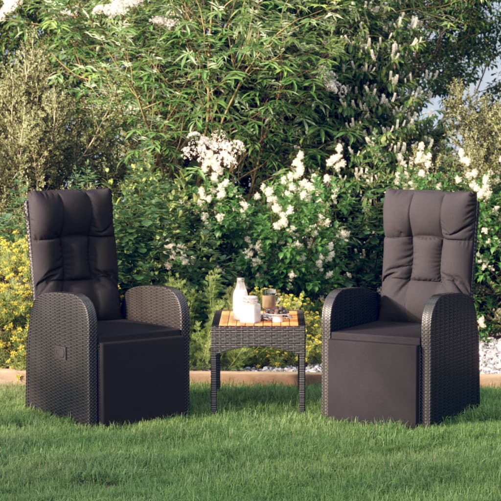 Reclining Garden Chairs With Cushions 2 Pcs Grey Poly Rattan