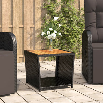 Tea Table With Top Poly Rattan&Tempered