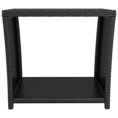 Tea Table With Top Poly Rattan&Tempered
