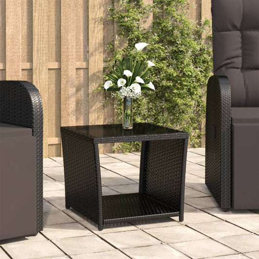 Tea Table With Top Poly Rattan&Tempered