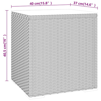 Side Table 40X37X40.5 Cm Poly Rattan And Tempered Glass