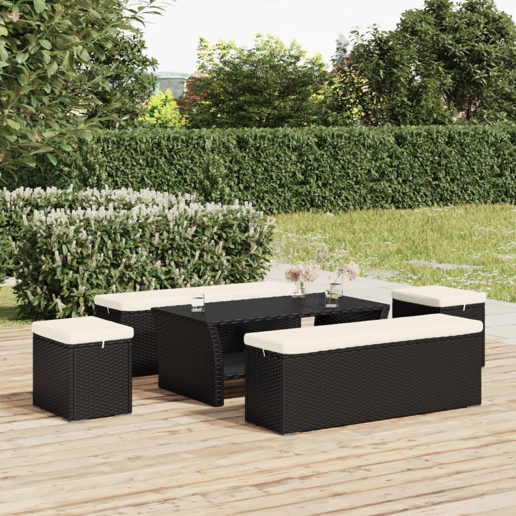 Ottoman Bench With Cushion 110X30X40 Cm Poly Rattan