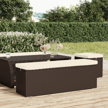 Ottoman Bench With Cushion 110X30X40 Cm Poly Rattan
