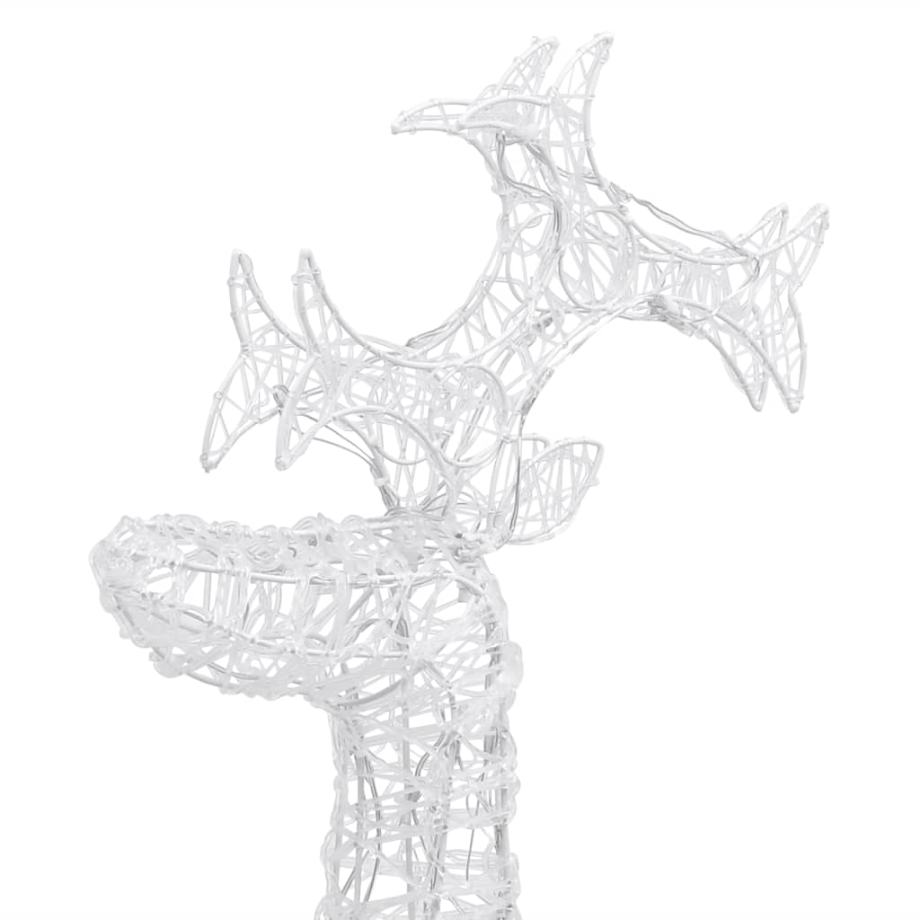 Reindeer Christmas Decorations 3 Pcs Acrylic Cold White