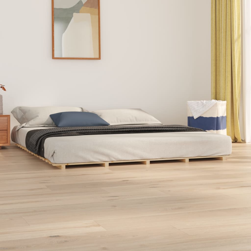 Bed Frame Without Mattress Solid Wood Pine