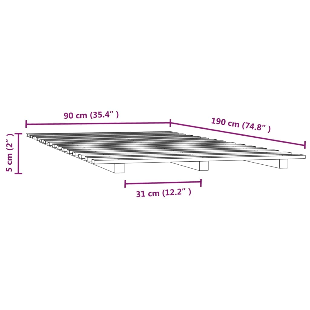 Bed Frame Without Mattress Solid Wood Pine