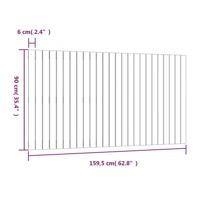 Wall Headboard 159.5 Cm Solid Wood Pine
