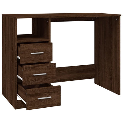 Desk With Drawers 102X50X76 Cm Engineered Wood