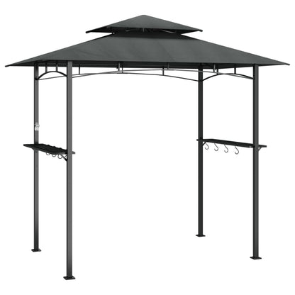 Bbq Gazebo With Side Shelves Anthracite 240X150X243 Cm Steel
