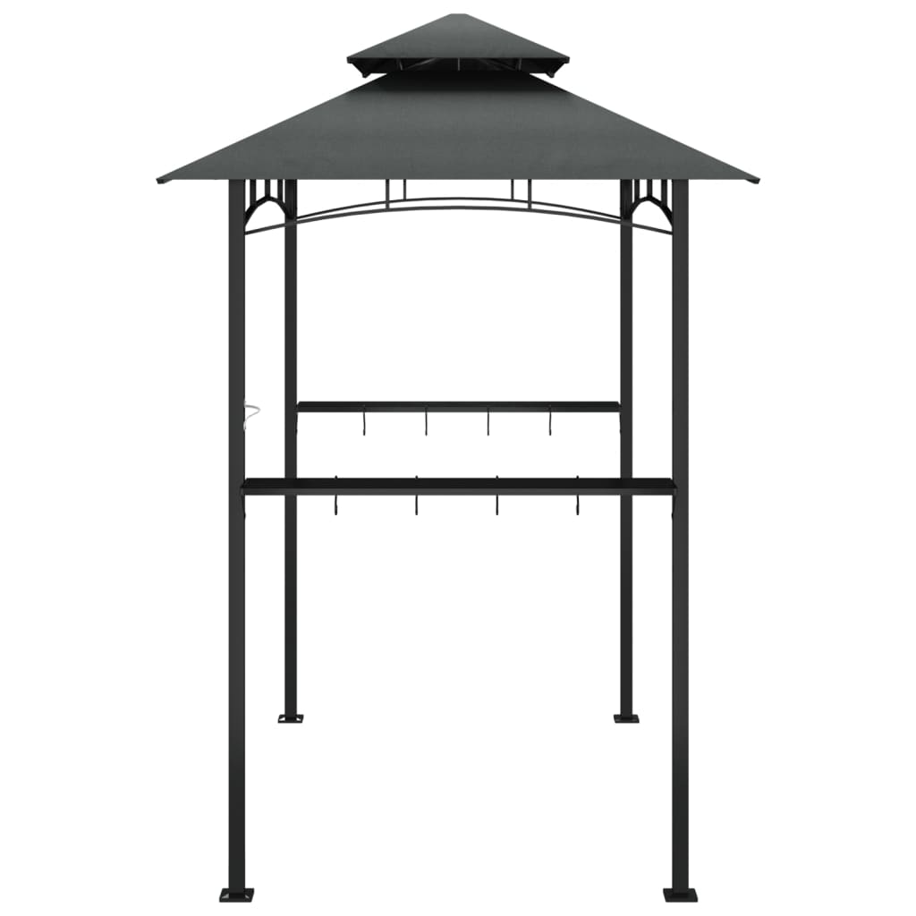 Bbq Gazebo With Side Shelves Anthracite 240X150X243 Cm Steel