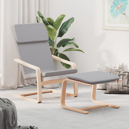 Relaxing Chair With Footstool Black Fabric