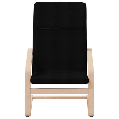 Relaxing Chair With Footstool Black Fabric