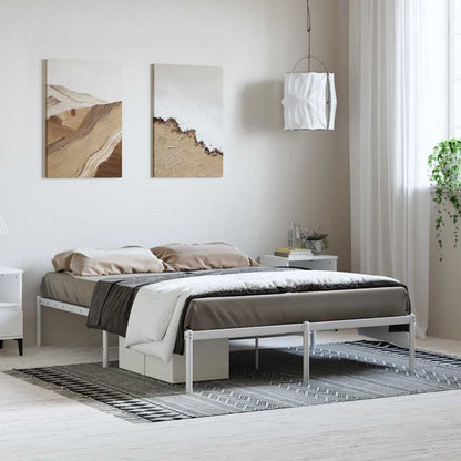Metal Bed Frame Without Mattress With Footboard 183X203 Cm King