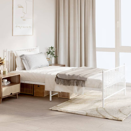 Metal Bed Frame Without Mattress With Footboard 183X203 Cm King