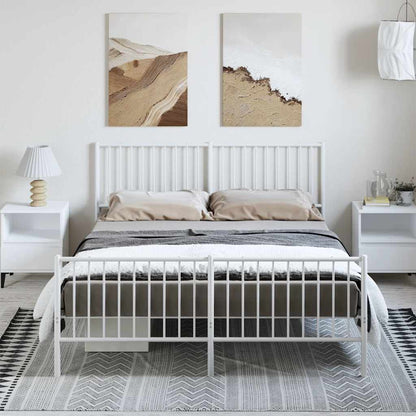Metal Bed Frame Without Mattress With Footboard 183X203 Cm King