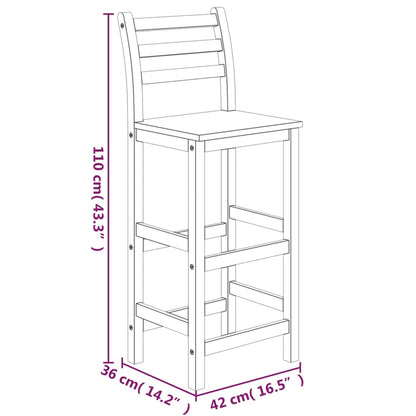3 Piece Garden Bar Set Solid Wood Acacia