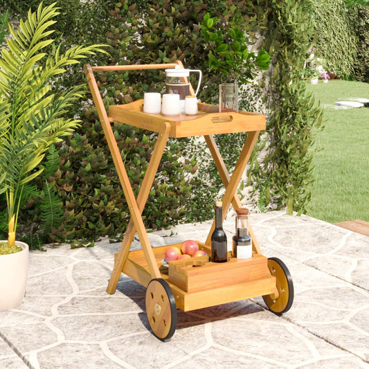 Tea Trolley 54X87X90 Cm Solid Wood Acacia