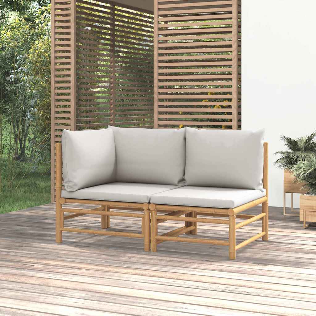 Garden Sofa With Cushions Bamboo
