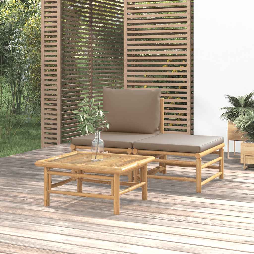 Garden Sofa With Cushions Bamboo