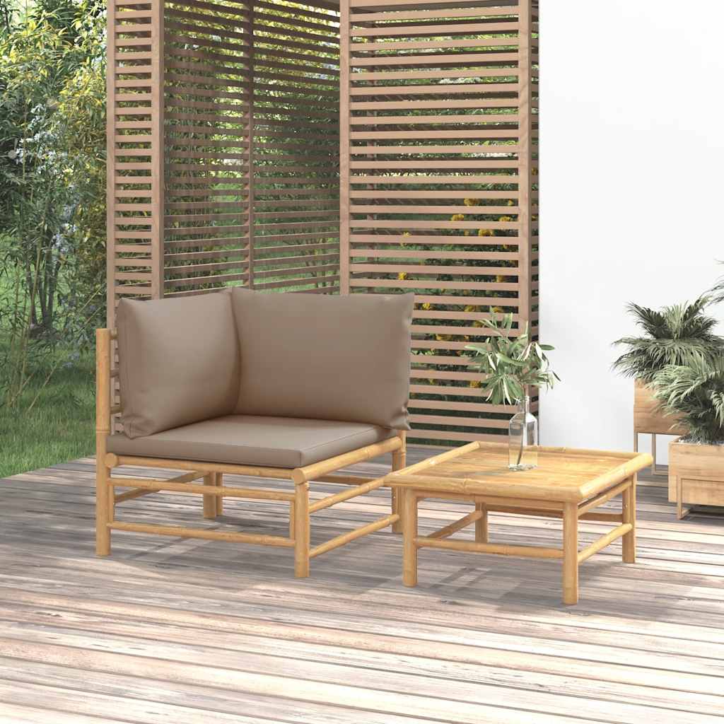 Garden Sofa With Cushions Bamboo