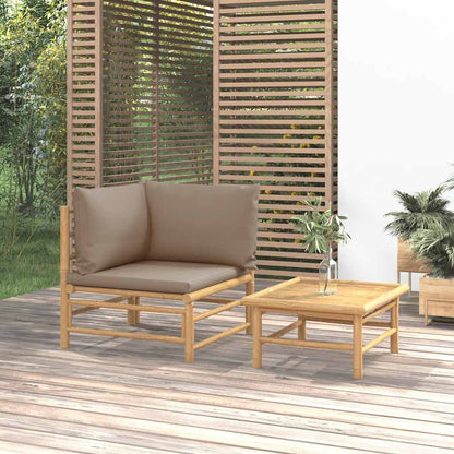 Garden Sofa With Cushions Bamboo