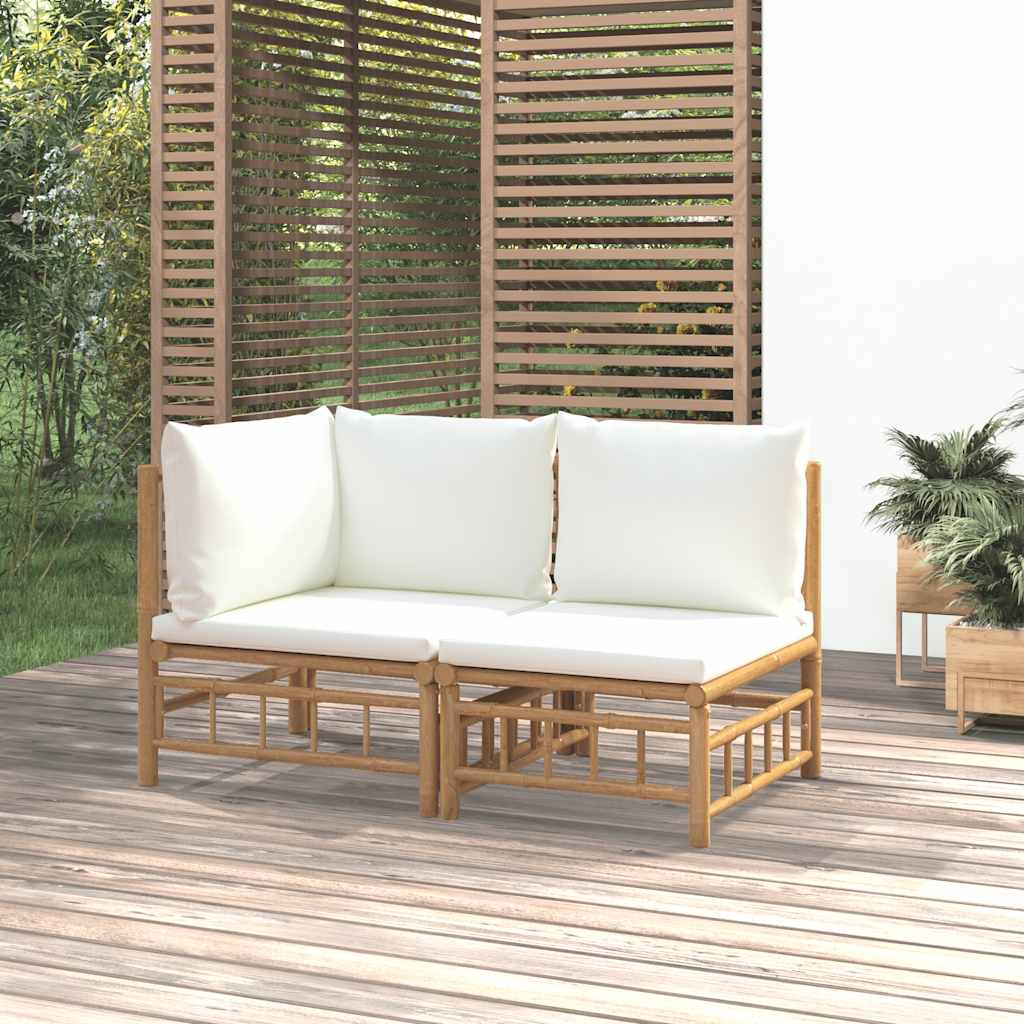 Garden Sofa With Cushions Bamboo