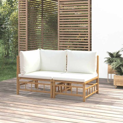 Garden Sofa With Cushions Bamboo