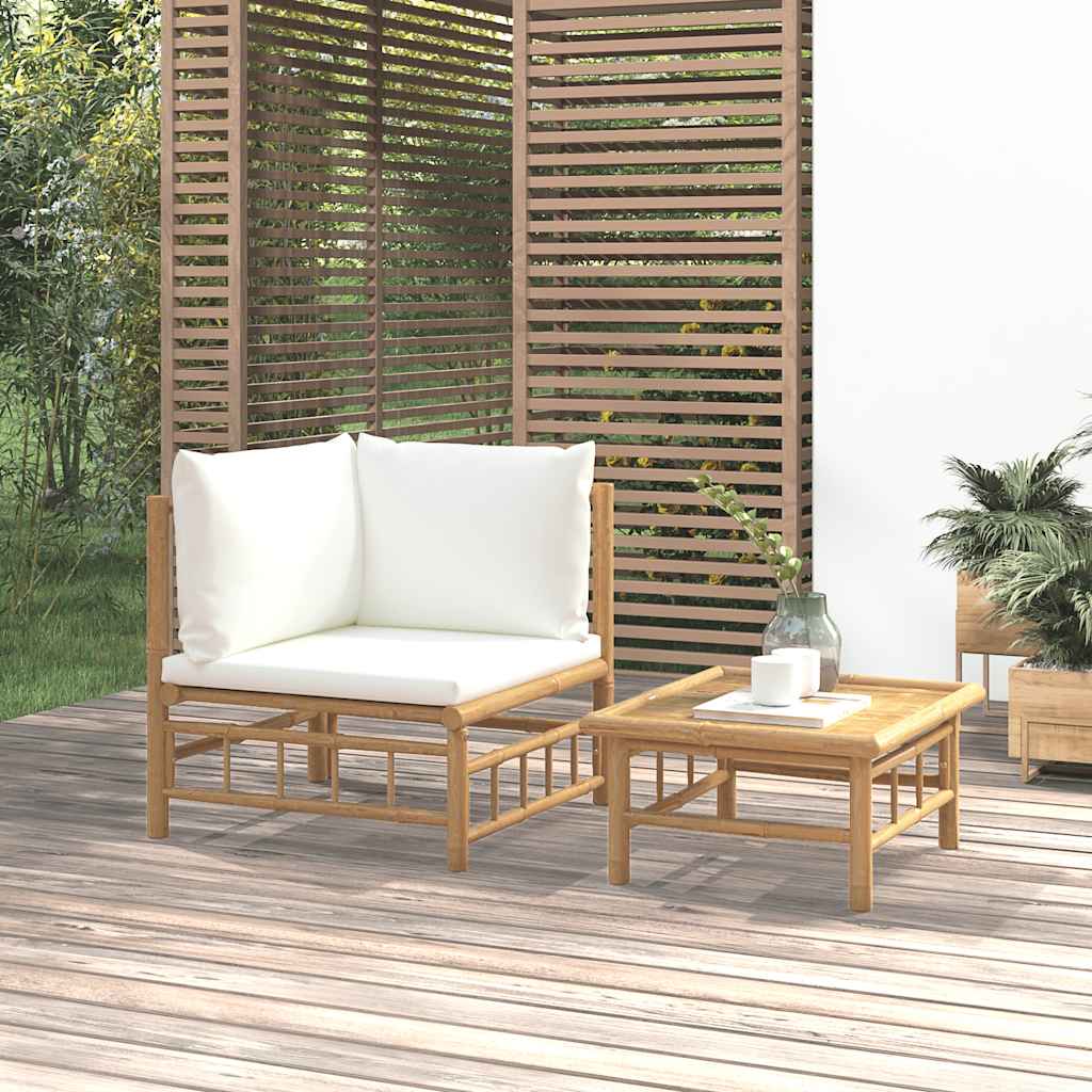 Garden Sofa With Cushions Bamboo