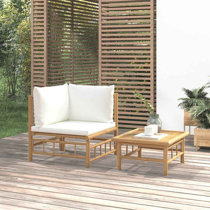 Garden Sofa With Cushions Bamboo