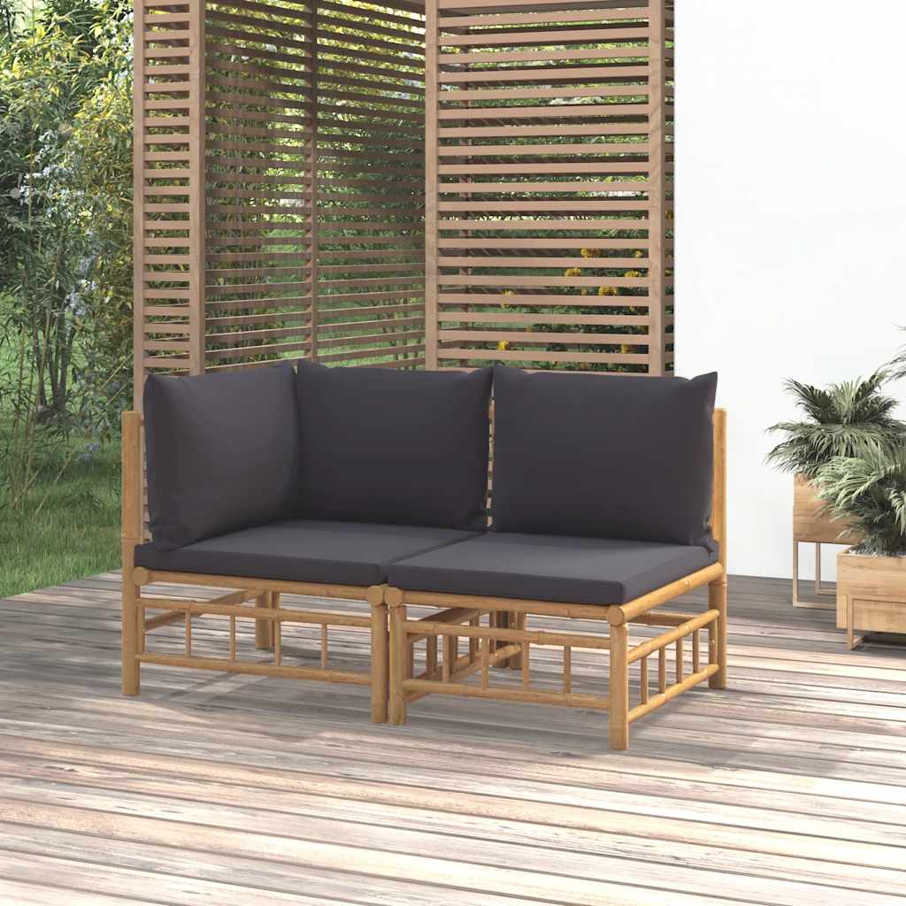 Garden Sofa With Cushions Bamboo