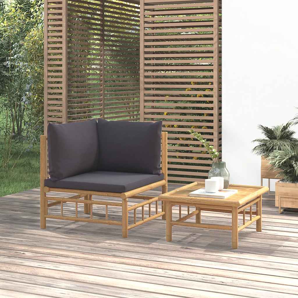 Garden Sofa With Cushions Bamboo