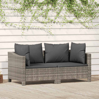 4 Piece Garden Lounge Set With Cushions Grey Poly Rattan
