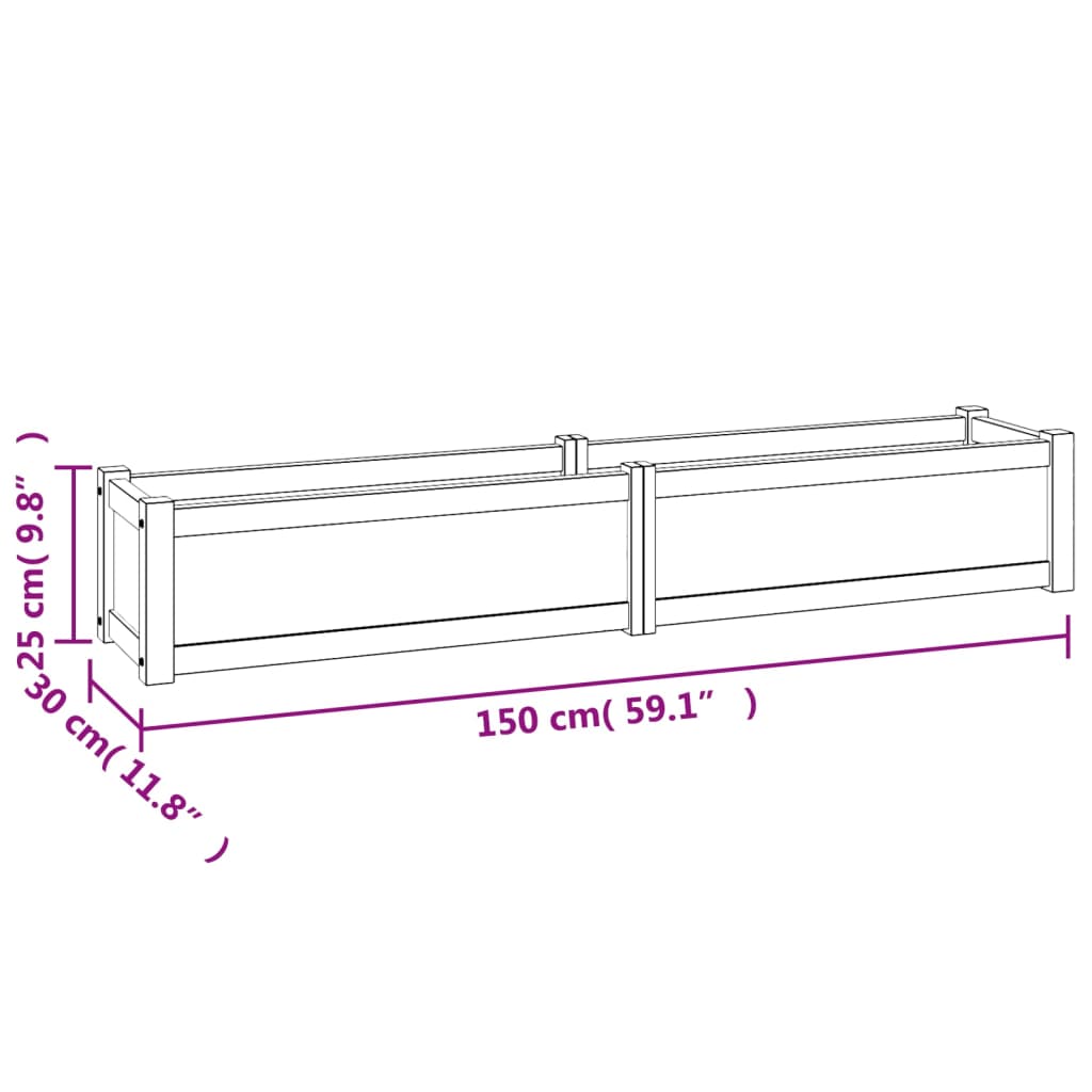 Raised Bed Solid Wood Teak