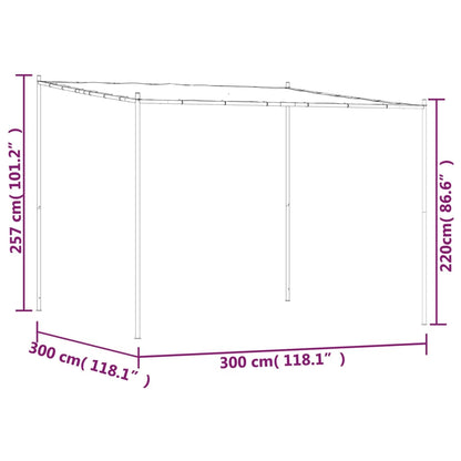 Gazebo White 3X3 M 180 G/M² Fabric And Steel